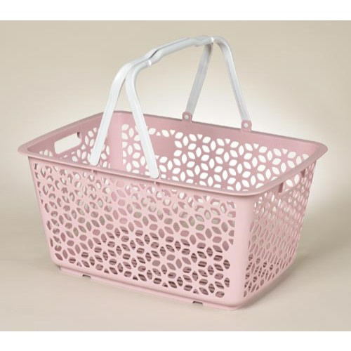 ハンドル積み重ねバスケット　ピンク×２０画像