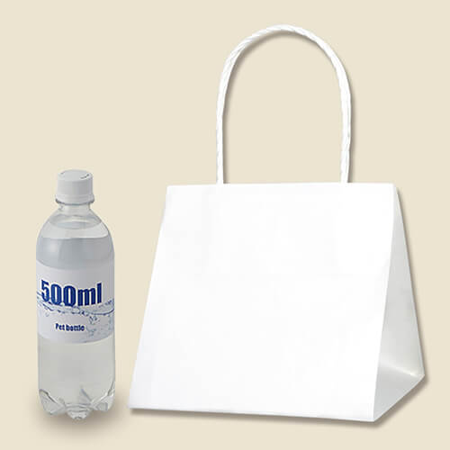 箱ものの持ち帰りに最適！上品な白無地の手提げ紙袋