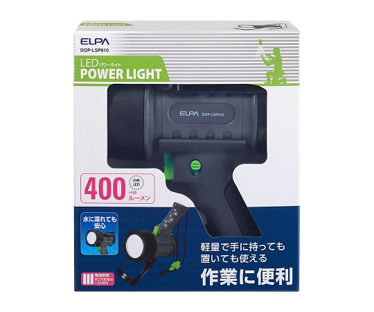 LEDパワーライト 上部からの視点で、台座と照明が一体となったデザインが見える状態
