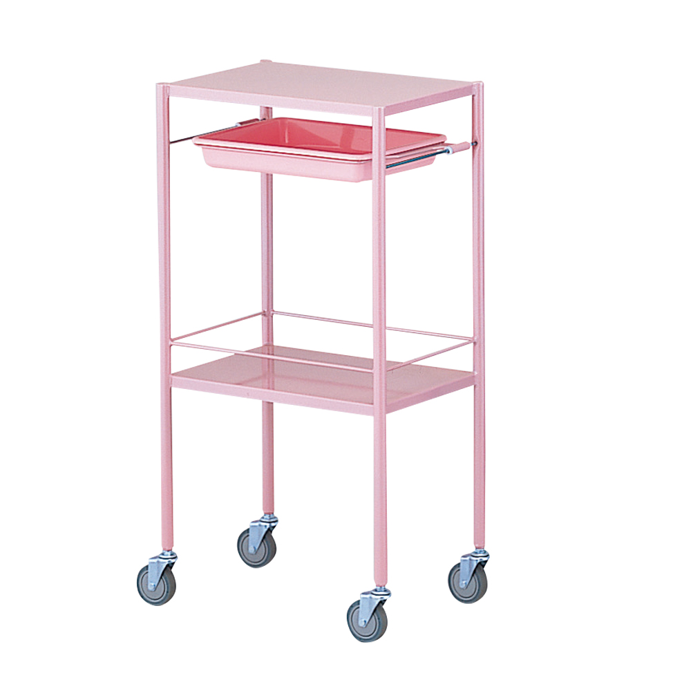 カラフル回診車(ミニ)2段 ピンク 470×320×915mm画像