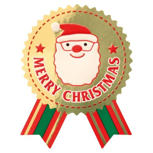 クリスマスサンタ リボン型シール(100枚) ヘッズ画像