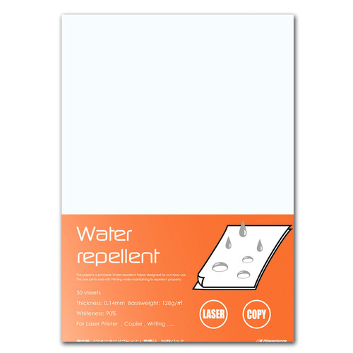 撥水紙 ｳｫｰﾀｰﾘﾍﾟﾚﾝﾄ A4 特厚口 128g 1冊(50枚)画像