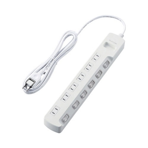 ＯＡタップ　２Ｐ　６個口２．５ｍ　雷　個別スイッチ画像