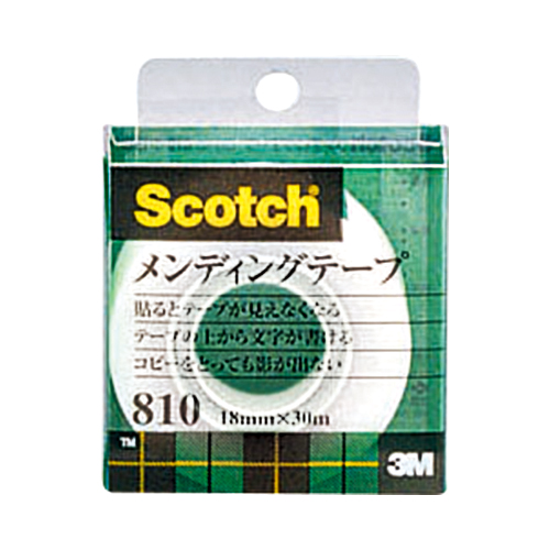 ｽｺｯﾁ ﾒﾝﾃﾞｨﾝｸﾞﾃｰﾌﾟ 810 小巻 18mm×30m ｸﾘｱｹｰｽ入 1巻