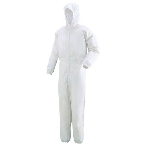 作業服 ｸﾘｰﾝｳｪｱ ﾌｰﾄﾞ一体型ｸﾘｰﾝｽｰﾂ C1351W ﾎﾜｲﾄ SS 1着画像