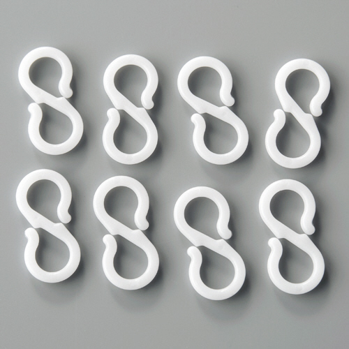 ﾊﾞｽｶｰﾃﾝ用Sｶﾝ 白 1ﾊﾟｯｸ(8個)画像