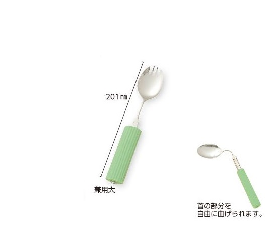 オールステンレスハンドル・シリコンスポンジ付き スプーン・フォーク兼用大画像