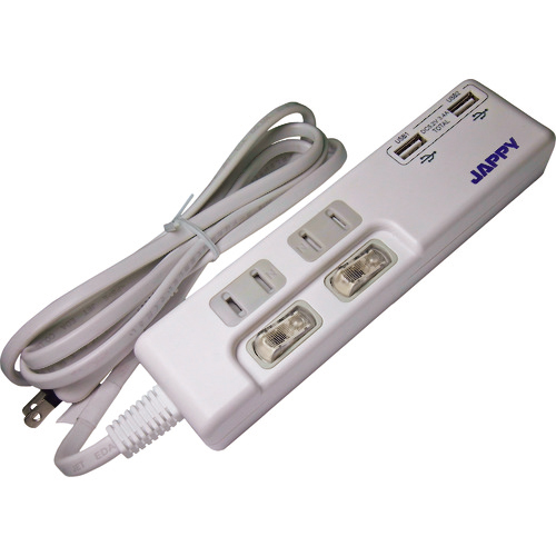JAPPY USB充電ﾎﾟｰﾄ付ﾀｯﾌﾟ 1本画像