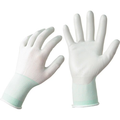 ﾆﾄﾘﾙ 背抜き手袋 M ﾎﾜｲﾄ/ｸﾞﾘｰﾝ 1ｾｯﾄ(25双:5双×5ﾊﾟｯｸ)画像