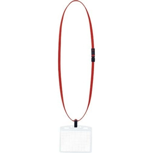 ネックストラップ名札特大＜アイドプラス＞赤×１０個