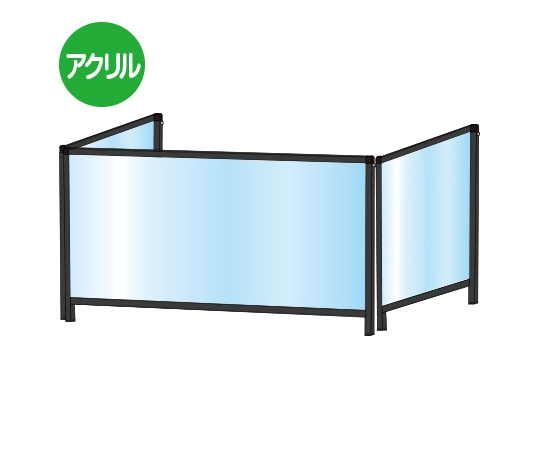 ブラックパーテーションスタンド　三面　450×900mm　ロウ画像