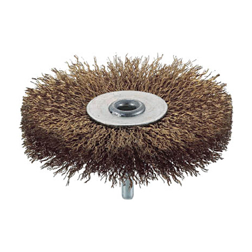 軸付ﾎｲｰﾙﾌﾞﾗｼ(軸径6mm)(ｺﾞｰﾙﾄﾞﾒｯｷ) 線径0.25mm 外径100mm 1個画像