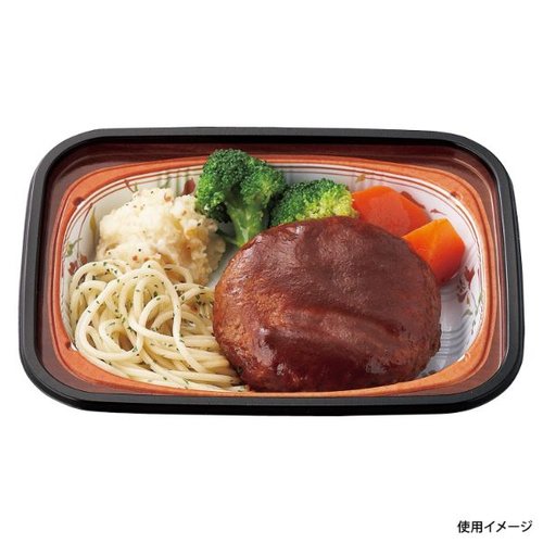 弁当容器 T-18-14-C 本体 飛鳥 アヅミ産業 [ケース販売] 透明なプラスチック製の容器が中央に配置され、軽くラウンドした形状が特徴的。