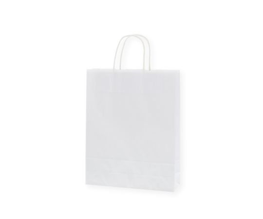 手提げ紙袋　25チャームバッグ　MS1　晒白無地　50枚画像