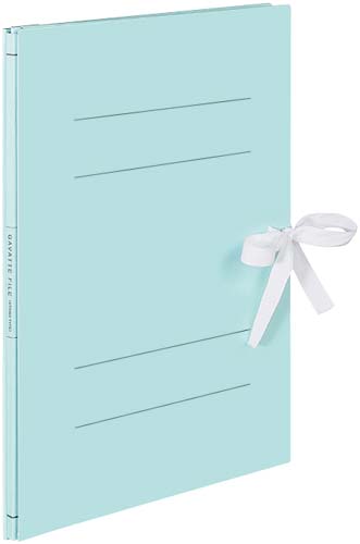ガバットファイルひもとじ表紙紐付Ａ４縦青　１０冊画像