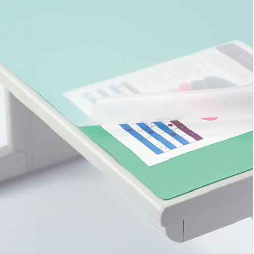 ﾃﾞｽｸﾏｯﾄ 再生ｵﾚﾌｨﾝ製 ﾉﾝｸﾞﾚｱ仕上 ﾀﾞﾌﾞﾙ(ｸﾞﾘｰﾝﾏｯﾄ付) 990×690×1.5mm 1枚画像