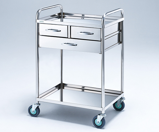 とっても静かな枠付き回診車(2段引出し) 2段 603×453×802画像