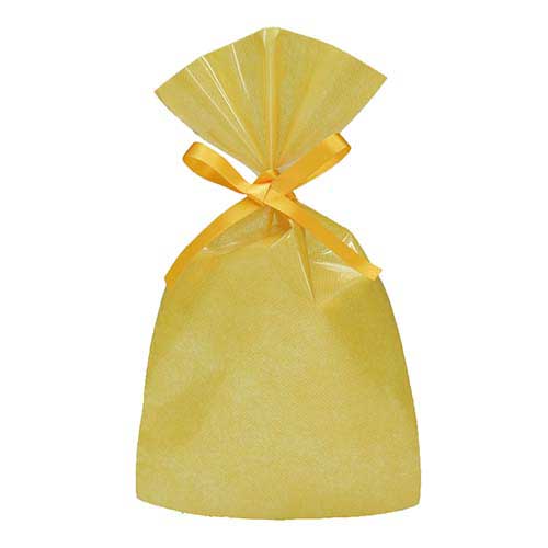 ソフトバッグクリア 2穴リボン巾着 S3 イエロー画像