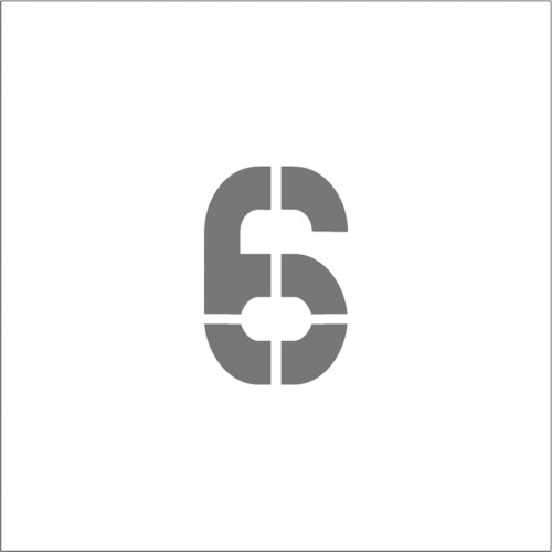 ステンシル　マグネット　6　文字サイズ100×65mm　1枚画像