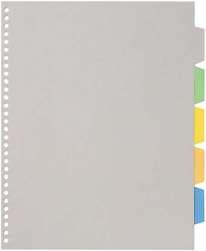 透明ポケット用カラーインデックスＡ４縦　５山１０組画像