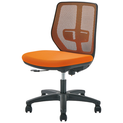 VILLAGE VC1ﾒｯｼｭﾁｪｱ 肘なし ﾌﾞﾗｯｸﾌﾚｰﾑ ｵﾚﾝｼﾞ 1脚