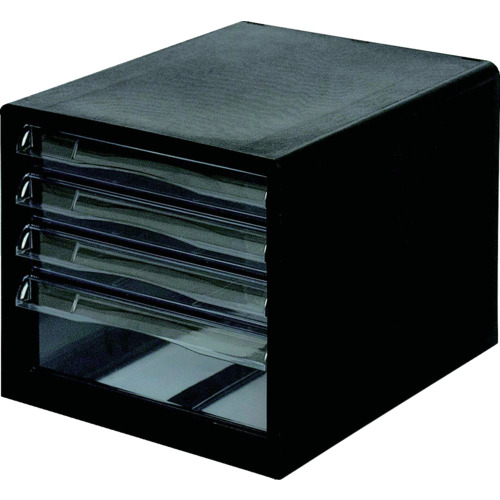 ナカバヤシ　Ａ４レターケース一体／浅３段深１段／ブラック画像