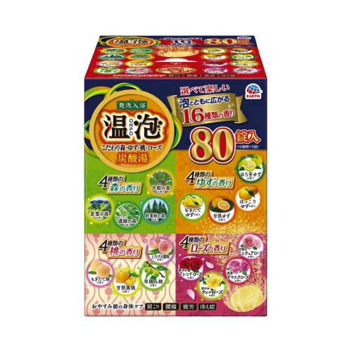 温泡　森・ゆず・ローズ・桃　詰合せ　８０錠画像