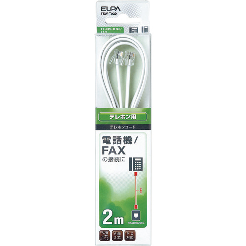 ﾃﾚﾎﾝｺｰﾄﾞ6極2/4芯 2m 1本