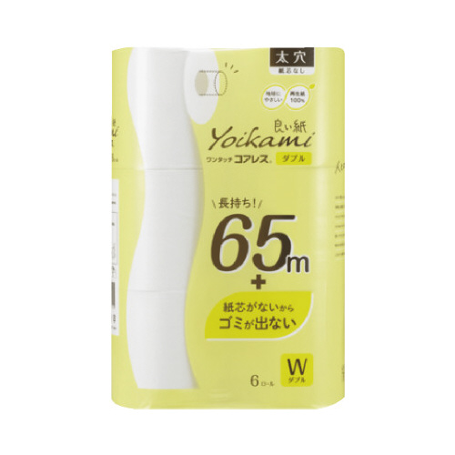 良い紙ワンタッチコアレスＷ　６５ｍ　６×１０巻入画像
