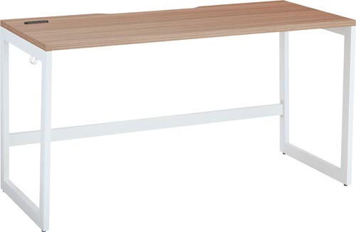 リスムデスクＤ６００Ｗ１４００　白脚　ウォルナット