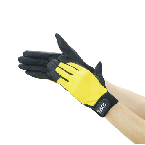 PU厚手手袋ｴﾝﾎﾞｽ加工 ｲｴﾛｰ S 1双画像