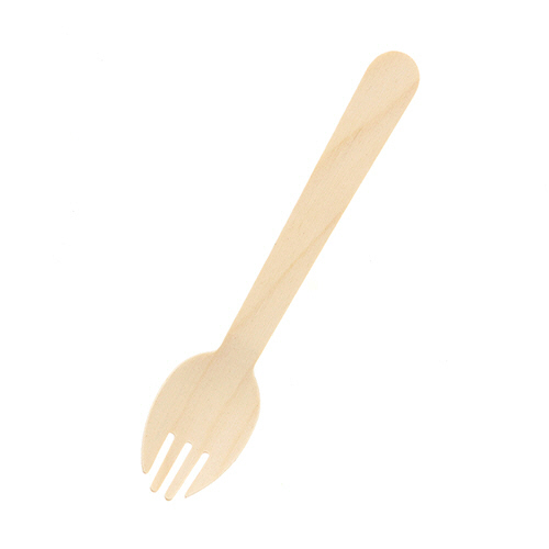 木製ﾌｫｰｸｽﾌﾟｰﾝ 140mm 未晒紙完封 1ｾｯﾄ(3000本:100本×30ﾊﾟｯｸ)画像