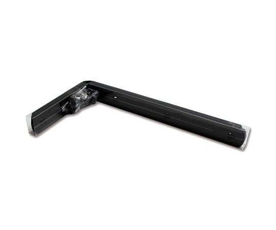 カラー化粧アングル　90×180mm　黒　2個入 製品がパッケージに収められた状態で、シンプルなデザインと黒色が目を引く。