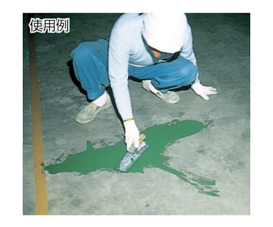 クイック1　3KG缶　#15　黄土 缶の側面に設けられた詳細なラベルが見える状態