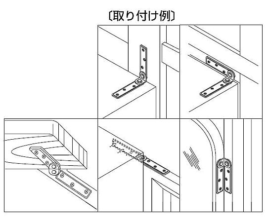90x90x20mm 家具転倒防止金具(ブロンズ/2個) 金具のブロンズ色が際立つ、正面からのクローズアップデザイン