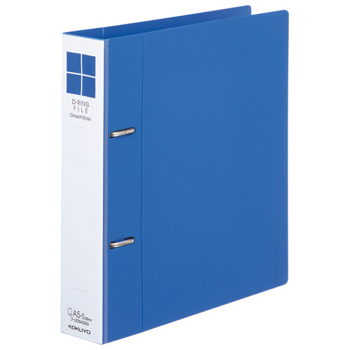 Dﾘﾝｸﾞﾌｧｲﾙ<ｽﾑｰｽｽﾀｲﾙ> A5ﾀﾃ 2穴 300枚収容 30mmとじ 背幅45mm 青 1冊画像