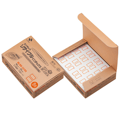 ﾏｲﾀｯｸ ﾘｻｲｸﾙｲﾝﾃﾞｯｸｽ ﾌﾞﾝﾎﾞｯｸｽ小18×25mm赤枠 1ﾊﾟｯｸ(1760片:16片×110ｼｰﾄ)画像