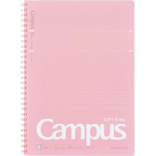 キャンパスソフトリングＢ５　ピンク×５画像