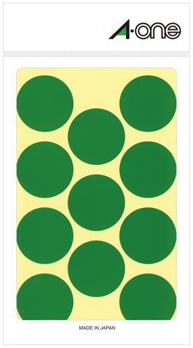 カラーラベル　丸型　３０ｍｍ径　緑画像