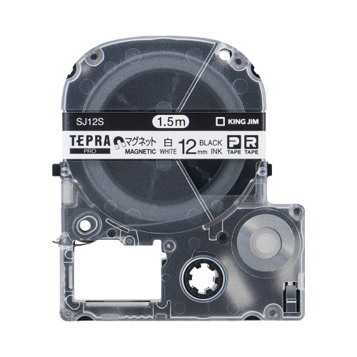 テプラ　ＰＲＯテープ　マグネット白色１２ｍｍ黒文字画像
