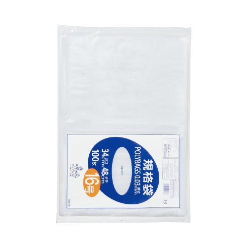 ポリバック規格袋　１６号０．０３ｍｍ１００枚入画像