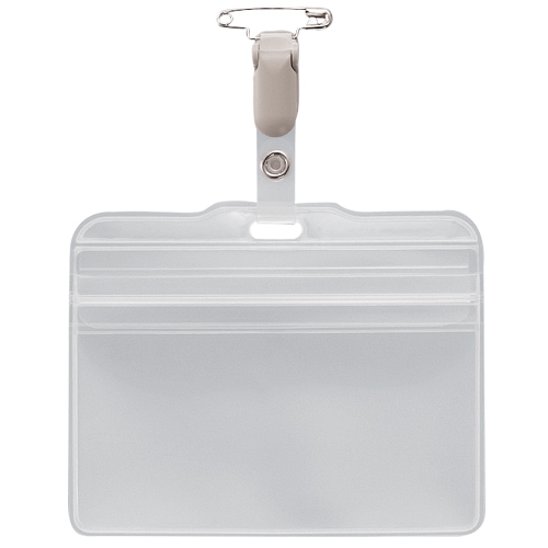 ﾁｬｯｸ式名札 ﾖｺ型 ｿﾌﾄﾀｲﾌﾟ 取付用ｸﾘｯﾌﾟ付 1個画像