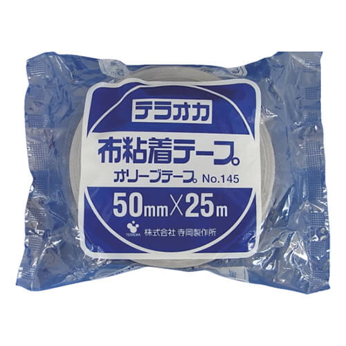 寺岡製作所 カラーオリーブテープ No.145 黒 50mm×25m 145BK50X25画像