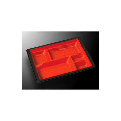 中央化学 弁当容器 CT WF-22B-27 赤黒-BK 本体L画像