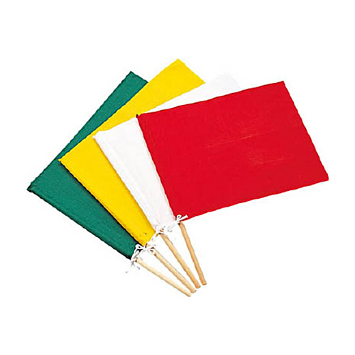 緑十字 手旗 黄 300×420mm 布 1本画像