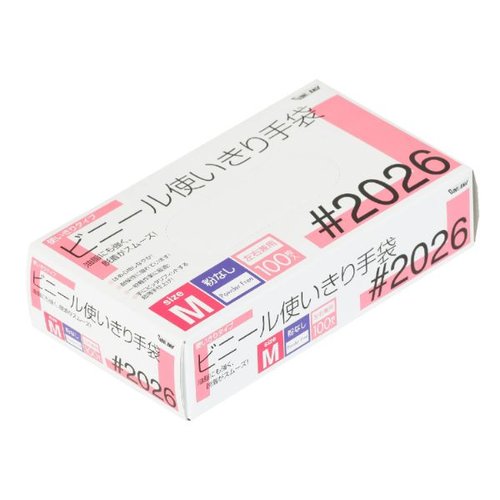 塩ビ手袋 2026 PVC ビニール手袋 粉無 M 100枚入 川西工業画像