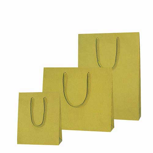 マットな塗工タイプで青菜の手提げ紙袋