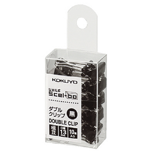 ﾀﾞﾌﾞﾙｸﾘｯﾌﾟ(Scel-bo) 個箱ﾀｲﾌﾟ 極豆 口幅13mm 黒 1箱(10個)画像