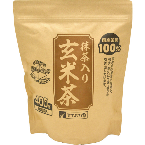 ｵｷﾛﾝ 三角ﾃｨｰﾊﾞｯｸﾞ 抹茶入玄米茶 1ｾｯﾄ(500ﾊﾞｯｸﾞ:100ﾊﾞｯｸﾞ×5袋)画像