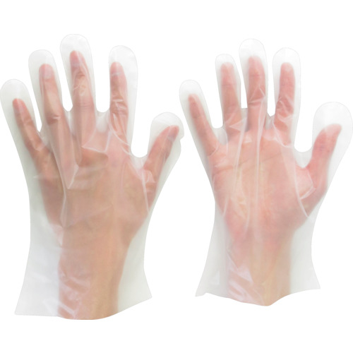 ミドリ安全　ポリエチレン使い捨て手袋　外エンボス　クリア　Ｓ　（２００枚入）画像